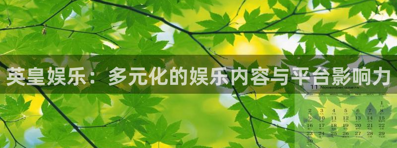 永盈welcome4平台：英皇娱乐：多元化的娱乐内容与平台影响力